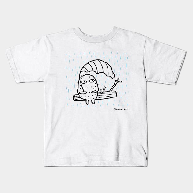 Relaxing in the Rain Kids T-Shirt by The Cosmic Haruka